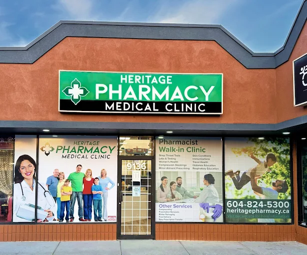 Heritage Pharmacy storefront in Chilliwack